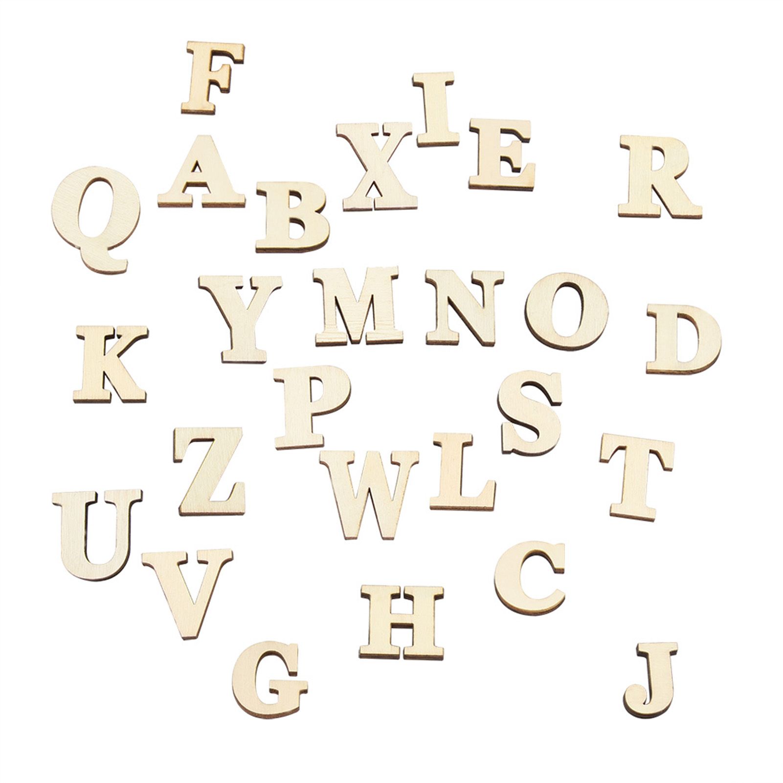 Wooden Self adhesive Numbers Letters for DIY Art Crafts Decor Children Gift (Letters A-Z) — image 2