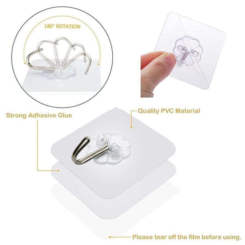 10-pack Self Adhesive Hooks, Towel Hangers Transparent โ image 3