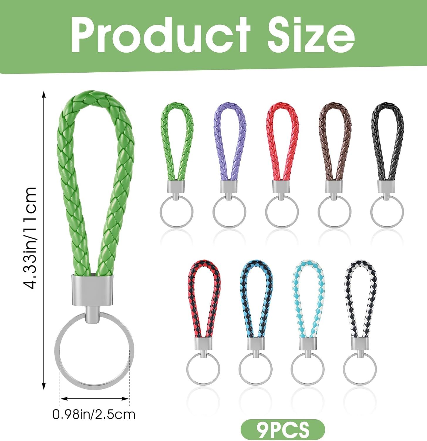 9 Pcs Braided Keychain, Small Key Chain Handwoven for Car Keys, Elegant Accessories for Men and Women, Perfect Birthday and Christmas Gifts โ image 2