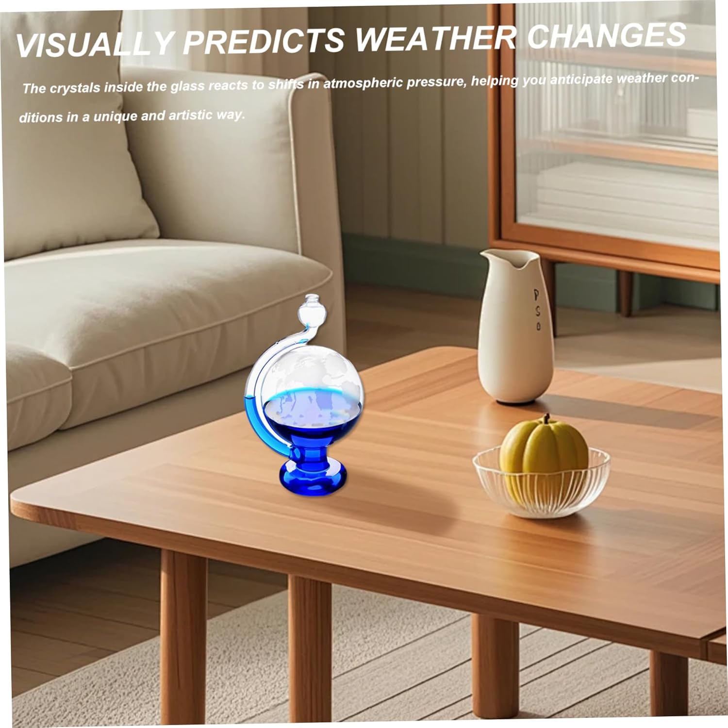 Storm Glass Weather Predictor, Visual Barometric Pressure Gauge, Portable Glass Barometers for The Home Office Desktop Decor Gifts — image 5