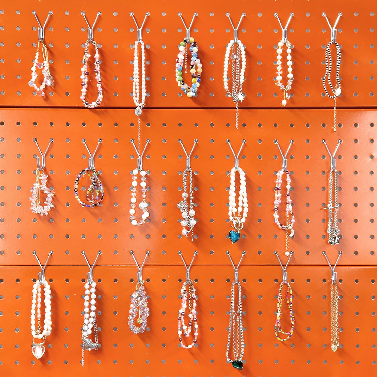 80 Pack Pegboard Hooks J-Hook – 1 Inch Silver J Hooks for Pegboard – Heavy Duty Peg Board Hooks for Hanging Jewelry, Keys, Retail Items & Small Tools – Fits — image 3