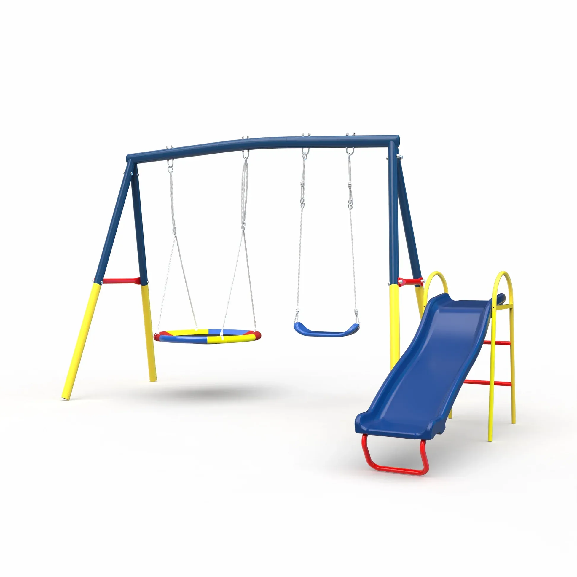 Swing Sets with Kids Slide for Backyard Outdoor, Metal and PE โ image 3