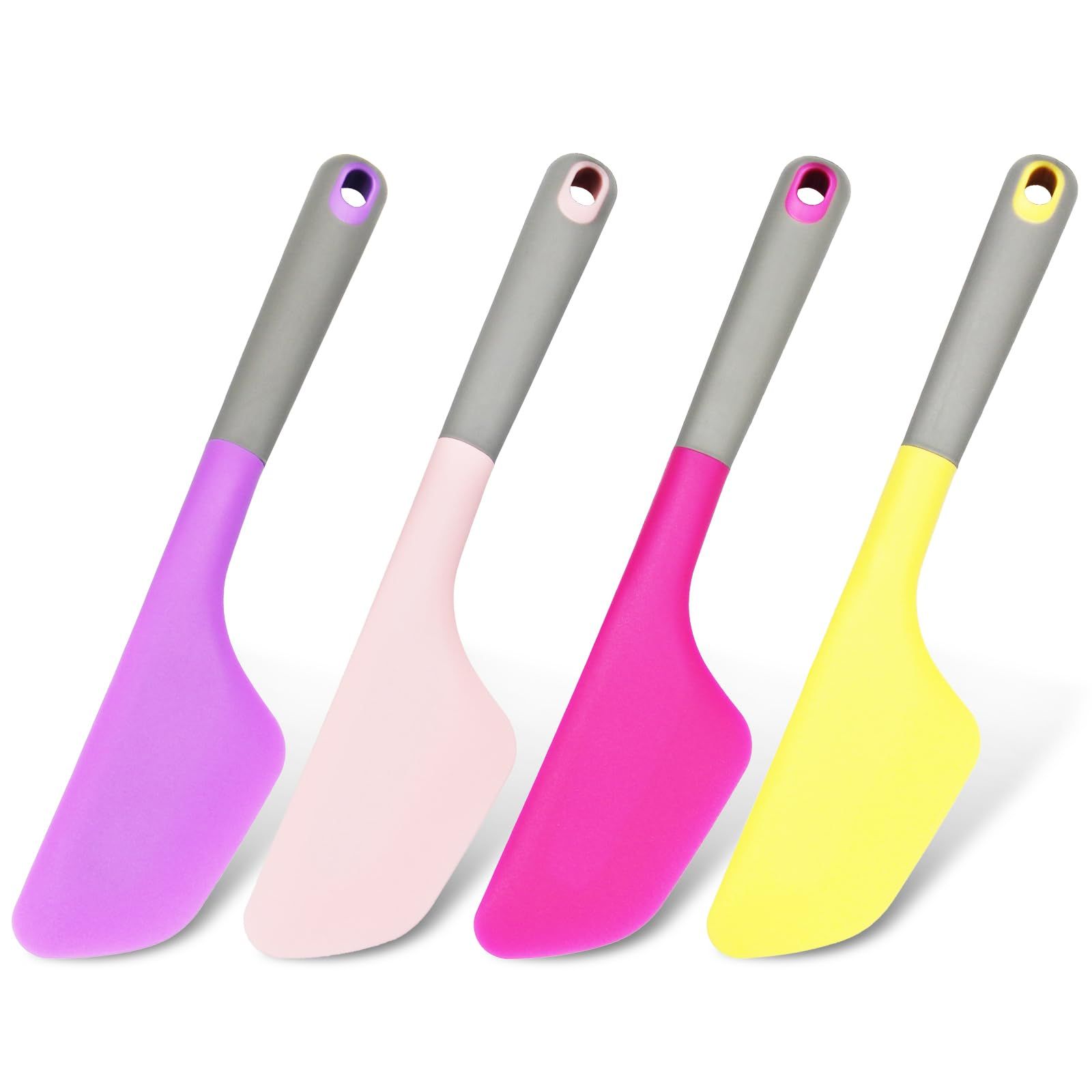4 Pcs Extra Large Silicone Spatulas, High Temperature Resistance Spatula Spreader Kitchen Cake Spatula (Multicolor)