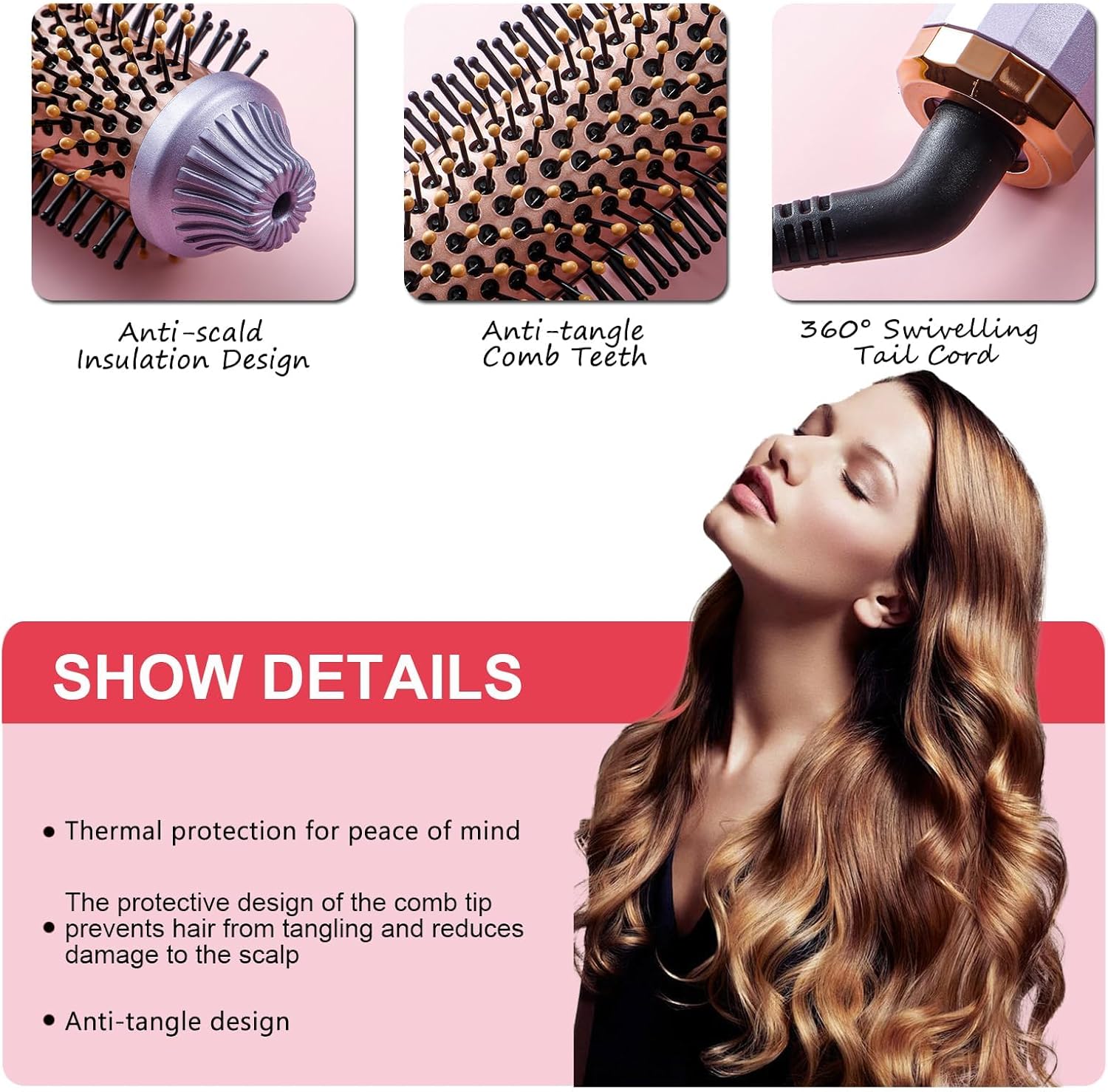 1 Piece Automatic Curling Iron Hair Curler Styling Tool Purple — image 5