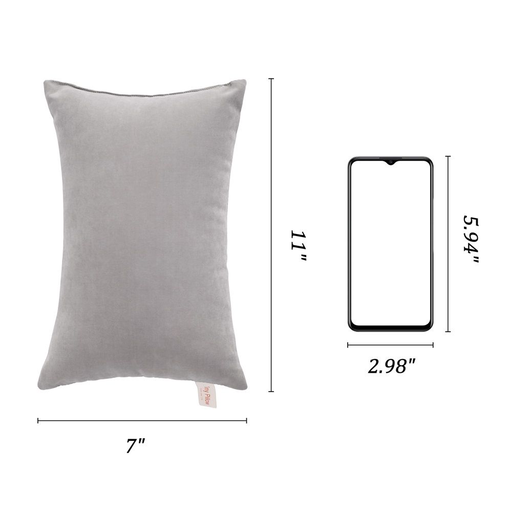 2 Pack Small Pillow, Pillow 11 X 7 Inches for Travel, Sleeping, Nap and Neck, Knee, Lumbar Support, Tiny Cushion for Pet, Dogs (Grey) — image 3
