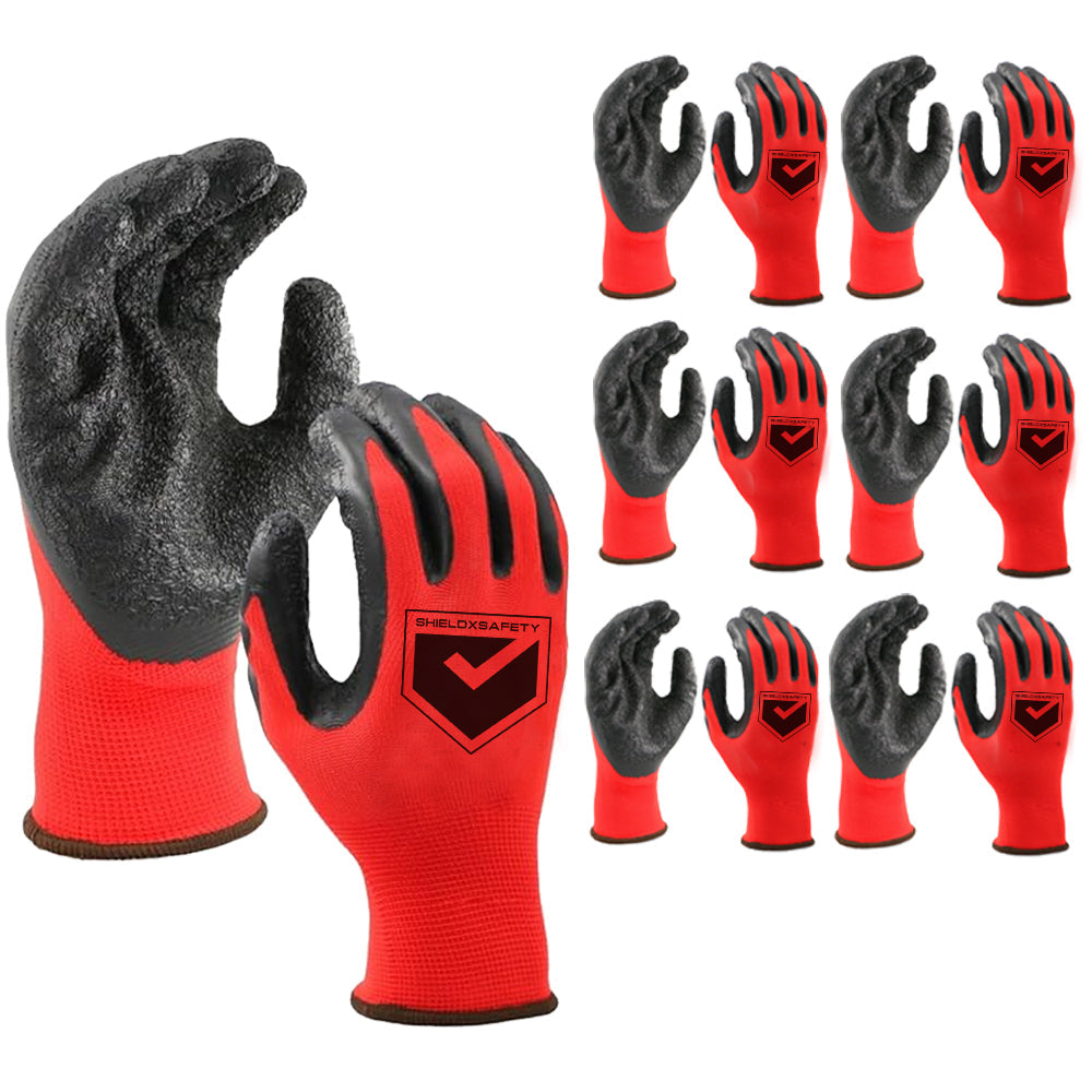 12Pcs Work Gloves Latex Coated General Purpose Hand Protection Garden Mechanic-Small — image 2