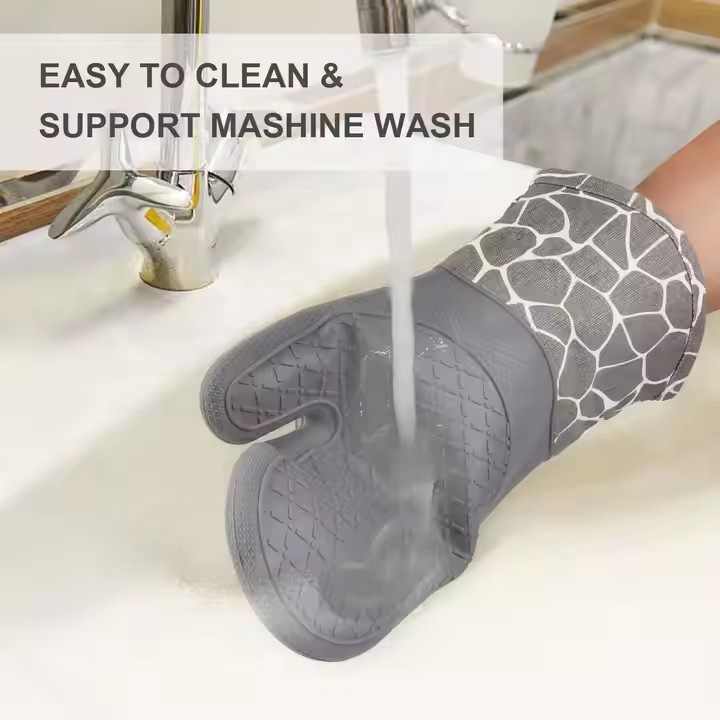 Grey 6-Piece Set Silicone Oven Mitts & Pot Holders Set - Heat-Resistant, Non-Slip, Comfortable, and Stylish Kitchen Essentials for Cooking & Baking โ image 6