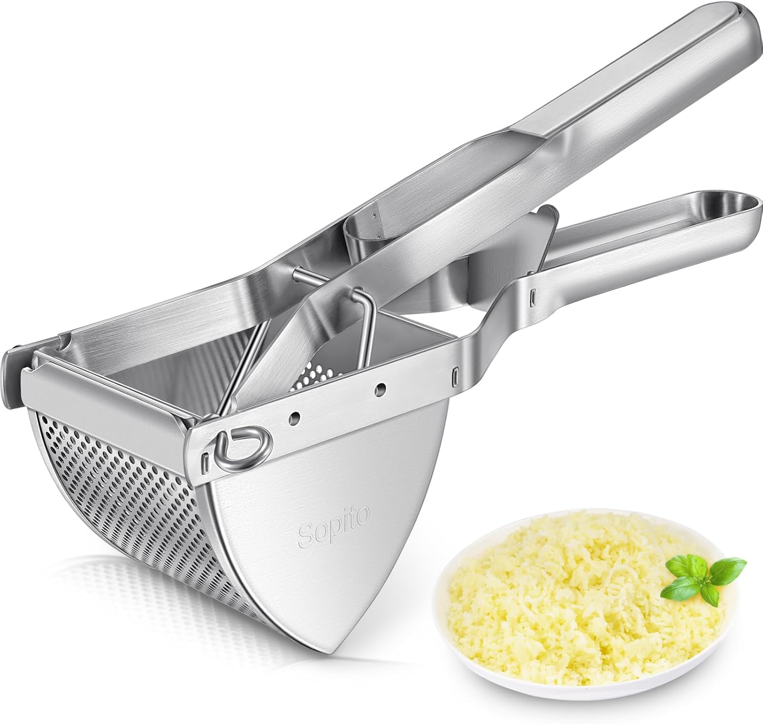 Potato Ricer, Stainless Steel Potato Masher for Commercial and Home Use