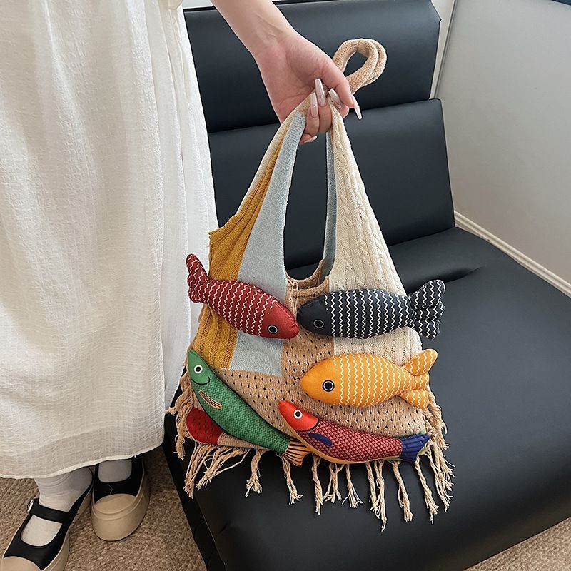 White Spliced Hand Tote Bag โ image 2