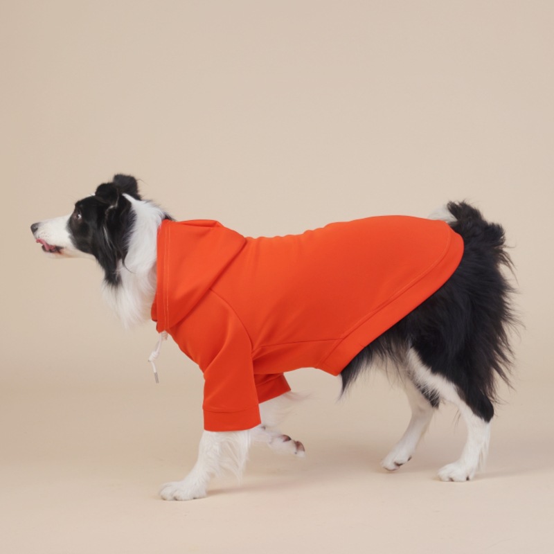 Orange Classic Dog Sweatshirt with Hood & Drawstrings - For Large Dogs (Size: XL)