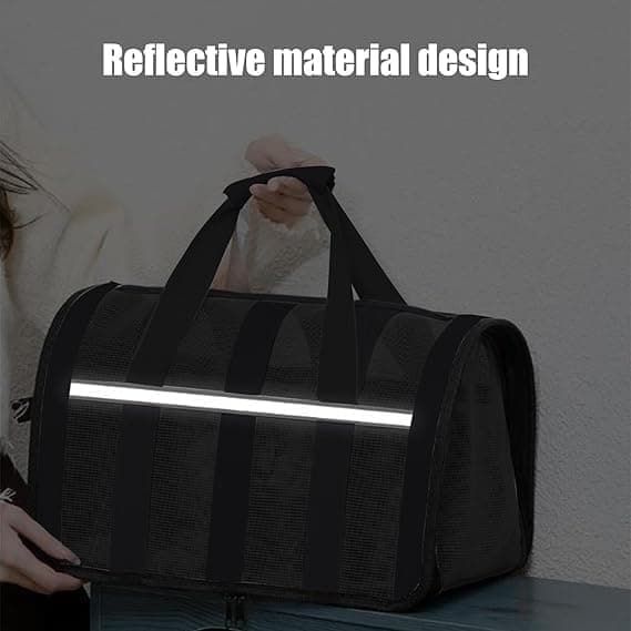 1 Pack Foldable Pet Carrier Bag for Cats and Dogs, Soft Breathable Travel Bag, Black, M — image 4