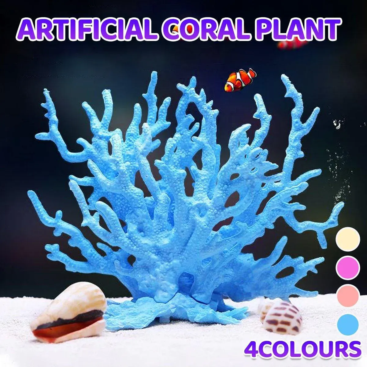 Soft Coral Realistic Water Plants Aquarium Decoration Fish Tank Seawater Set - Pink โ image 2