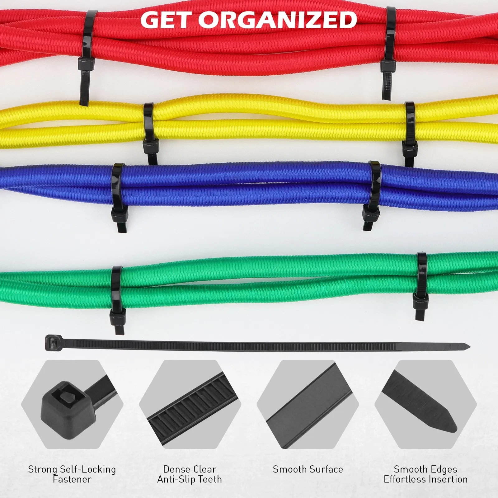 SEDY 60Pcs Bungee Cords Set Heavy Duty Tie Down Straps Camping Moving w/ Hooks โ image 6