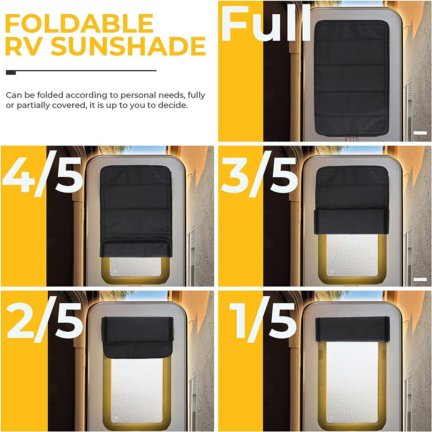 Foldable RV Sun Shade Windshield Blackout Shower Curtains Coverage RV Accessories Fits for Most RV Interior Door Window โ image 4