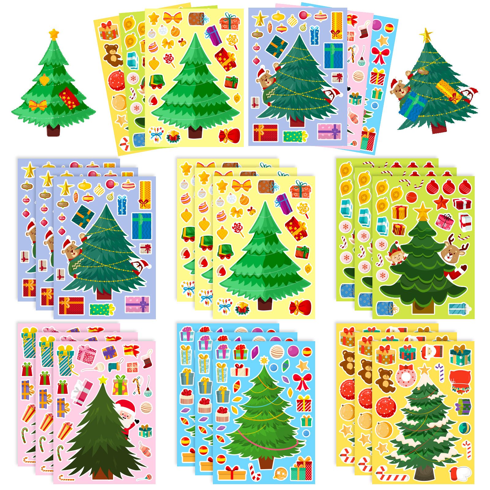 18 Piece Christmas Craft Sticker Set, DIY Holiday Decoration Stickers for Party Favors, Classroom Activities, Cards and Gift Crafts — image 5