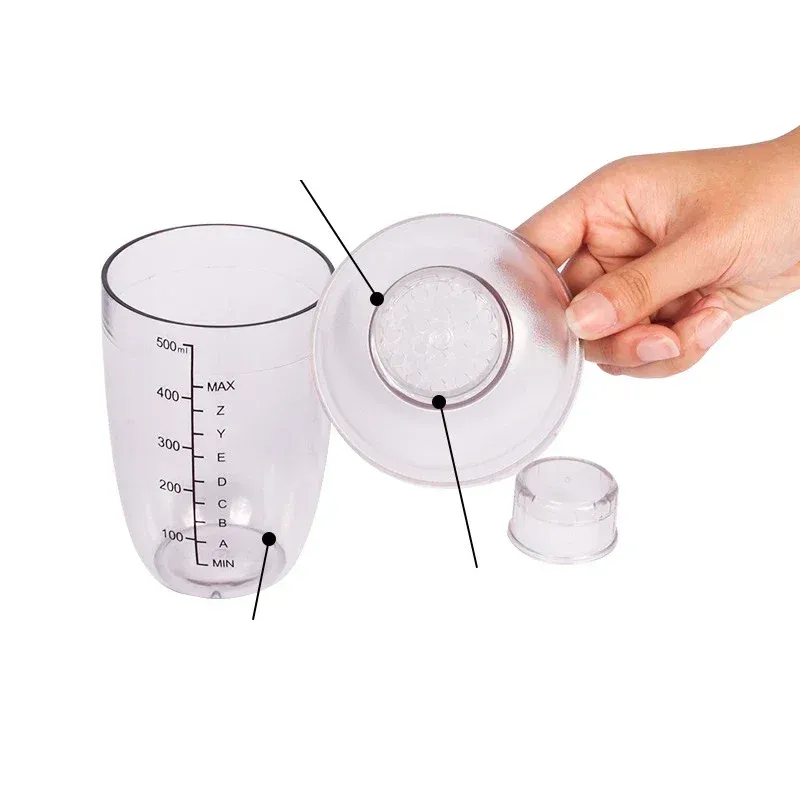 1PC Plastic Cocktail Shaker 1000ml for Home Bar, Drink Mixing Utensil with Transparent and Black Scale — image 5