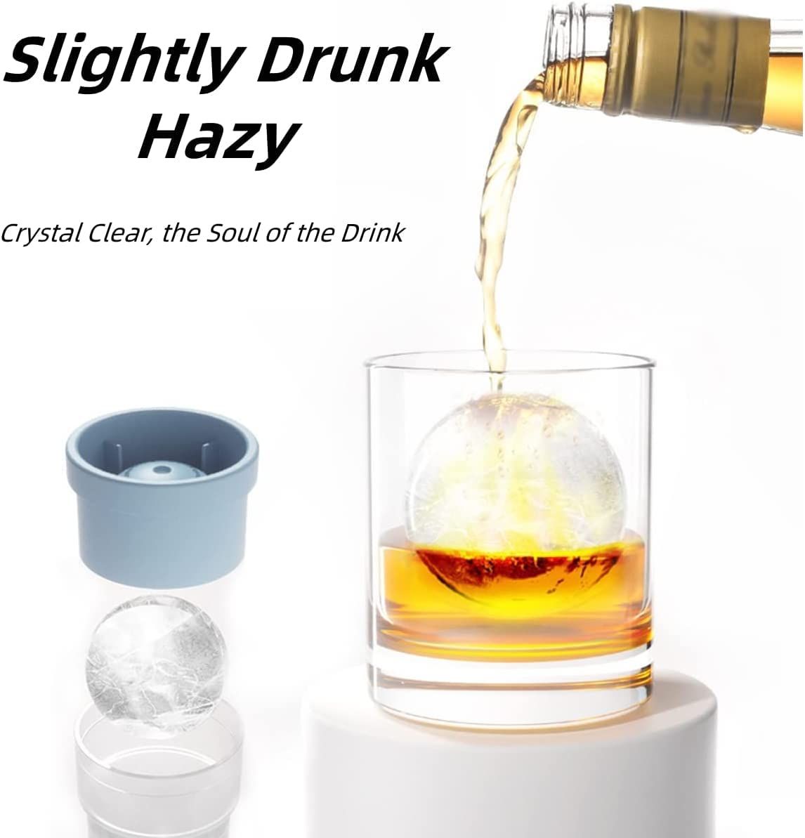 Stackable Circular Ice Hockey Mold, Whiskey Ice Mold, Round Ice Cube Molds, Large Ice Balls Maker with Lid, Easy-release -3pcs โ image 4
