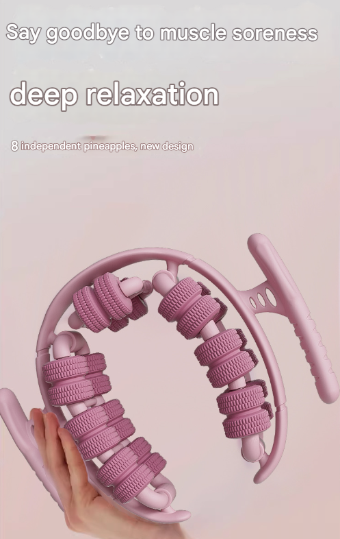 Purple 360° Wrap-Around Muscle Roller - 28-Wheel Massager for Legs, Arms & Calves — image 4