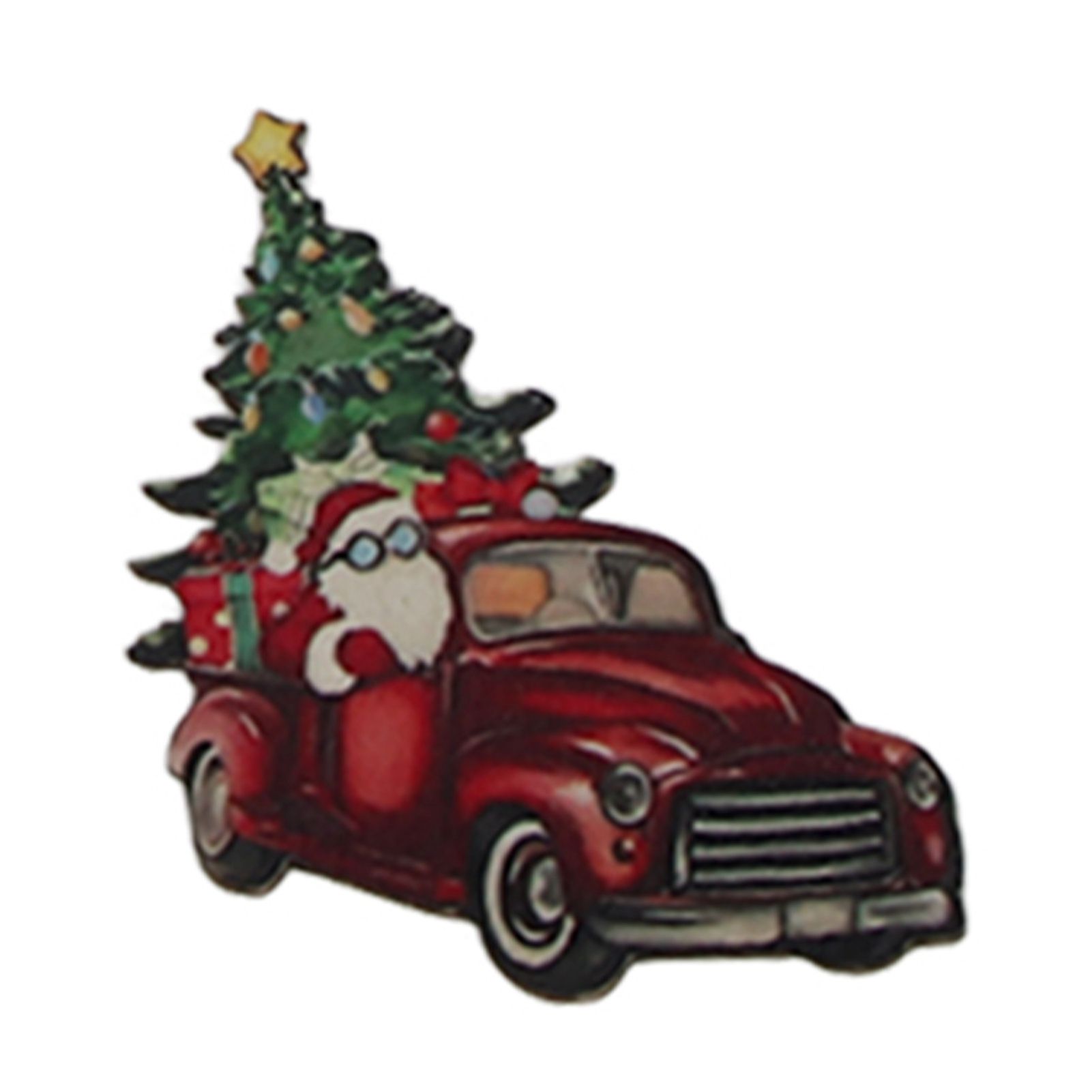 24pcs Christmas Wooden Decoration Xmas Wood Slice Hanging Ornament Christmas Tree Red Truck Decoration — image 6