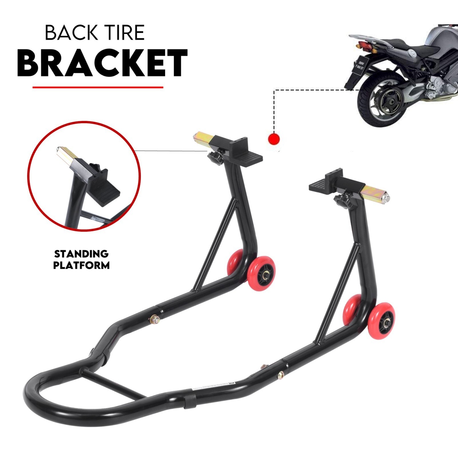 Front and Rear Motorcycle Stand Motorbike Lift Heavy Duty Paddock Carrier Bike Hoist — image 5