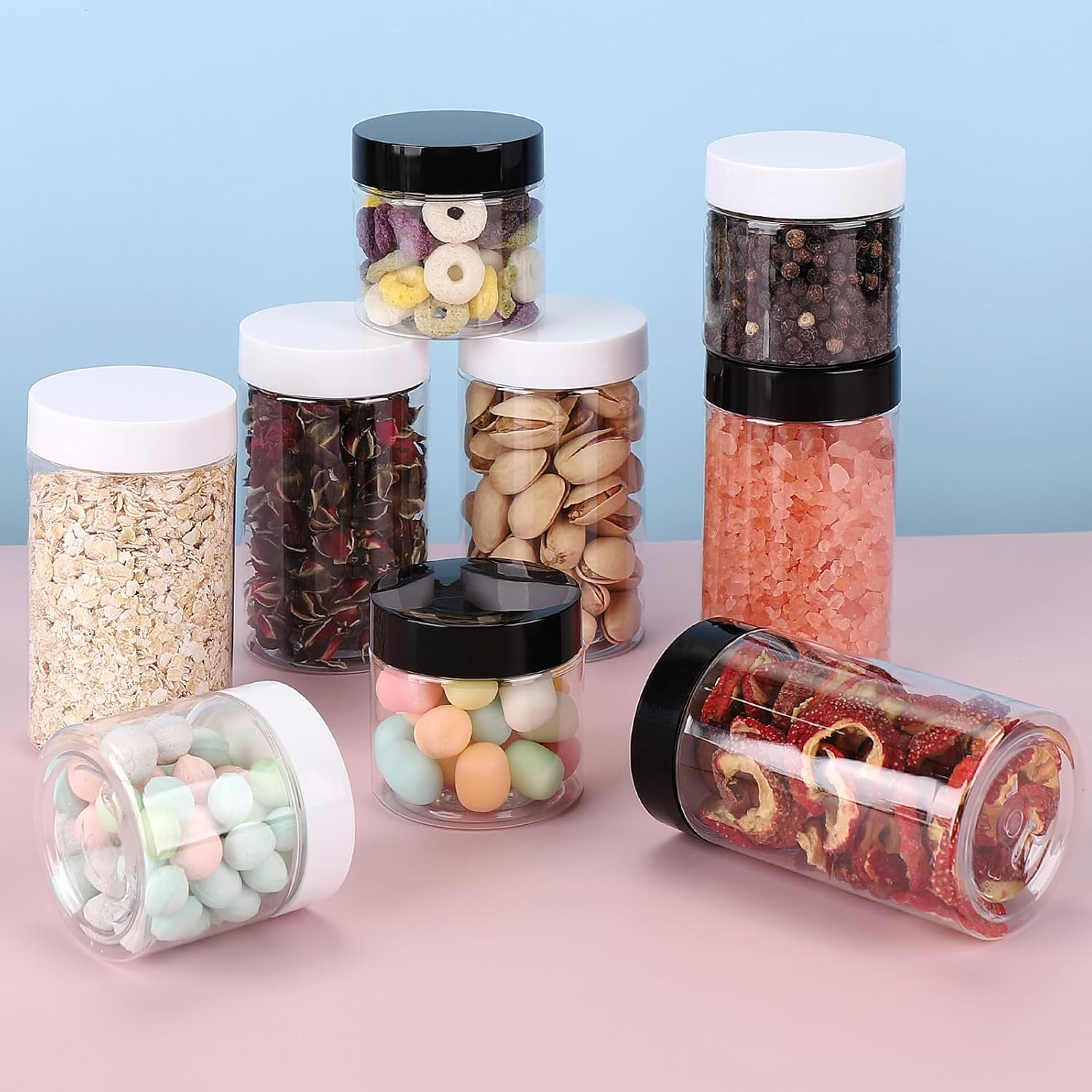 4 Pack Plastic Jars, 4 OZ Round Clear Cosmetic Container Jars with White Lids, Leak Proof Makeup Sample Container, Refillable Travel Cosmetic Storage for DIY — image 2