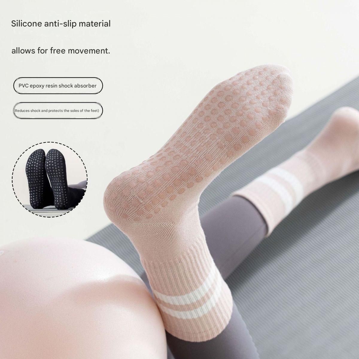 3-Pack Green Anti-Slip Yoga Socks - Grippy Non-Slip Pilates Dance Fitness Socks for Women โ image 3