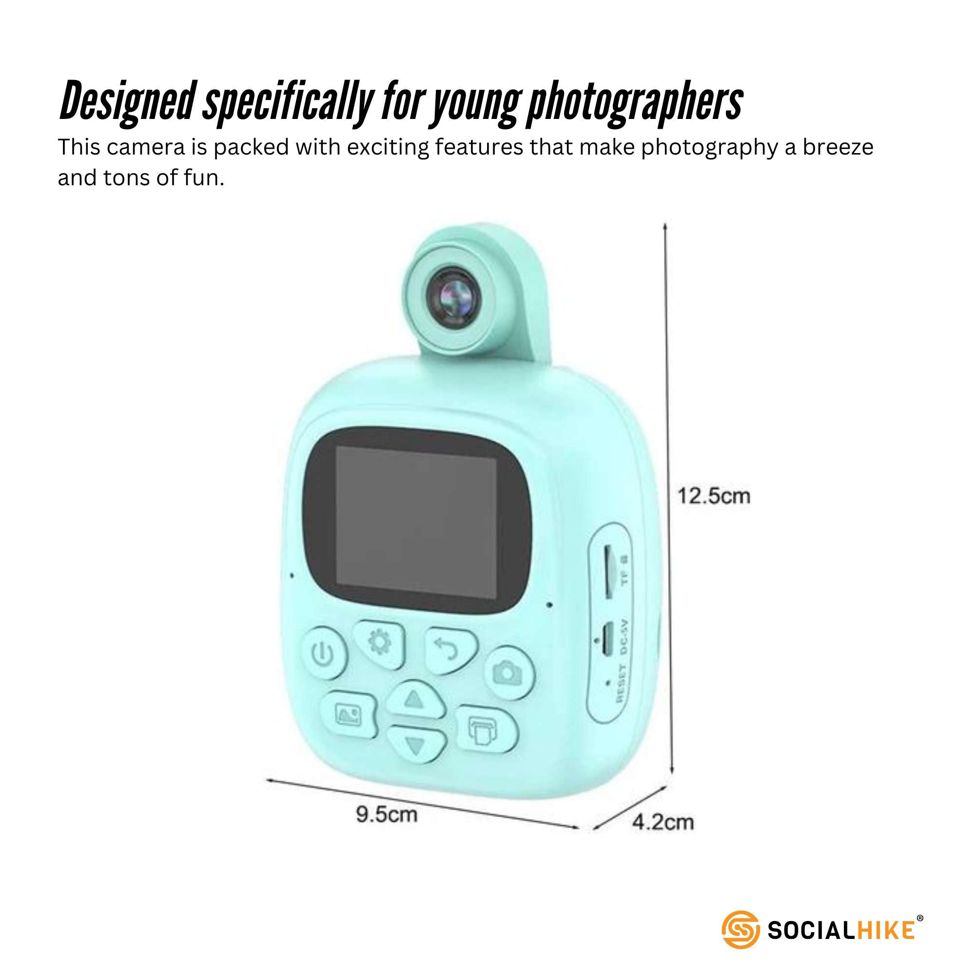 Kids Rechargeable Instant Print Camera Blue - Digital Thermal Photo Video MP3 โ image 3
