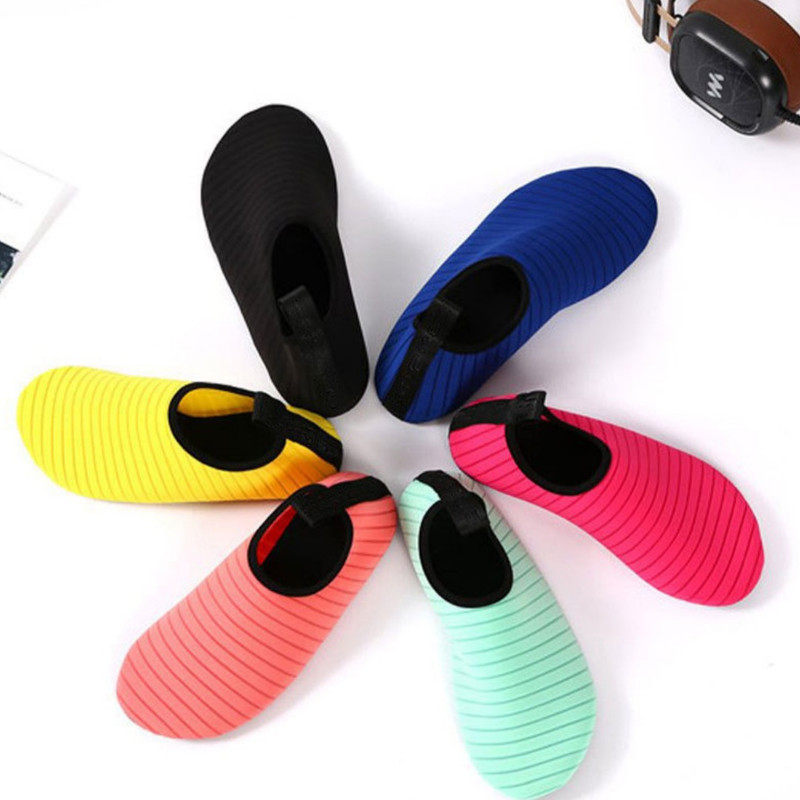 #44/45 Black Quick-Dry Aqua Beach Water Shoes for Men and Women - Slip-On Lightweight Breathable Barefoot Swim Socks — image 2