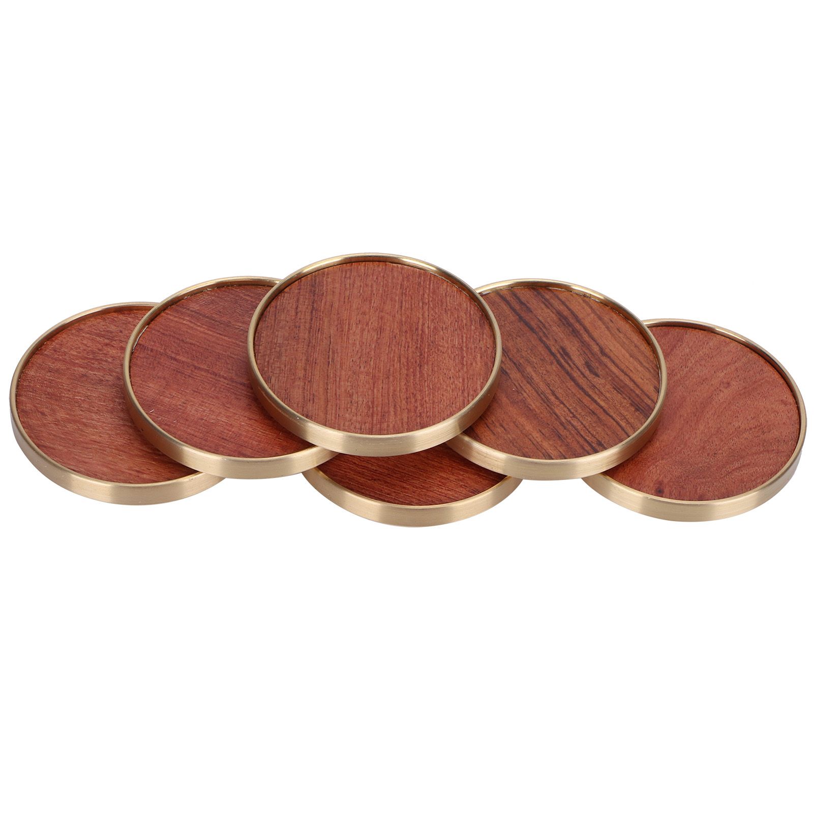 Wooden Tea Cup Mat Insulation Desktop Cup Pad Set with Base Tray Tea Ceremony AccessoriesRosewood โ image 3