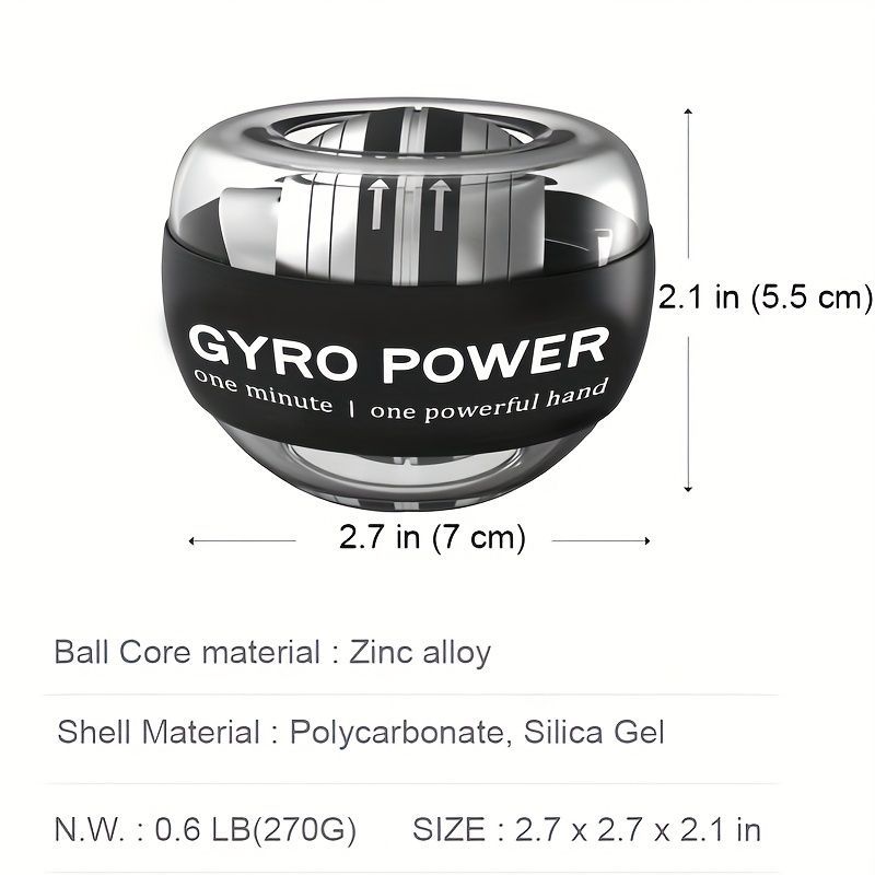 wrist strength gyro ball, self-starting gyro ball, hand and arm trainer, grip strengthener, forearm exerciser, home fitness equipment, office workout tool — image 4