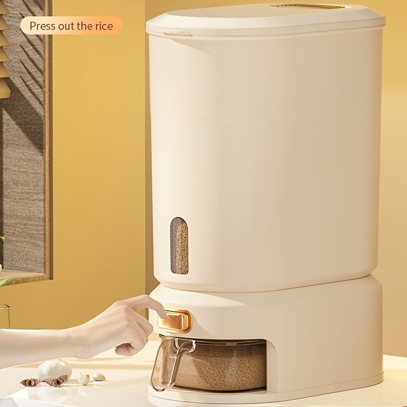 large capacity rice dispenser, measuring cup, time scale, plastic grain storage container, sealed food storage, insect proof food storage, moisture proof food — image 3
