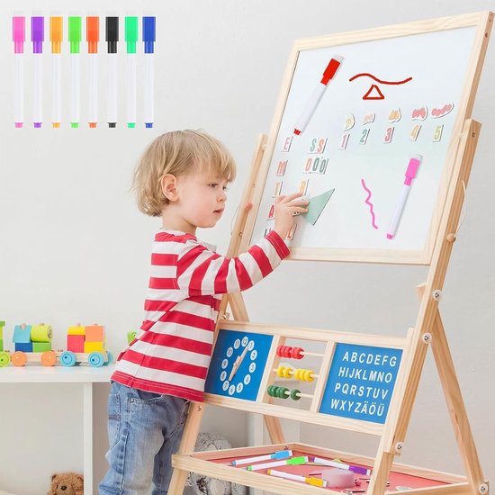 Whiteboard markers - 10 pieces - Whiteboard markers - With magnetic eraser - Colored markers - Erasable markers with eraser - Suitable for schools, offices and โ image 3