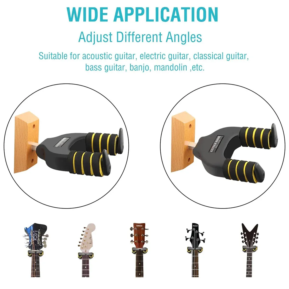 Guitar Stand Self Locking Hook Wall Mounted Hanger Guitar Hook Heavy Duty Holder โ image 5