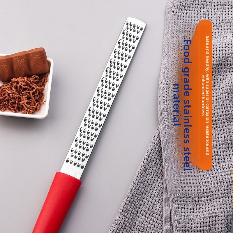 3-PCS Red Stainless Steel Lemon Zester and Cheese Grater 32cm Long Multi-functional Kitchen Grater for Citrus Ginger and Chocolate Australian Home Cooking โ image 3