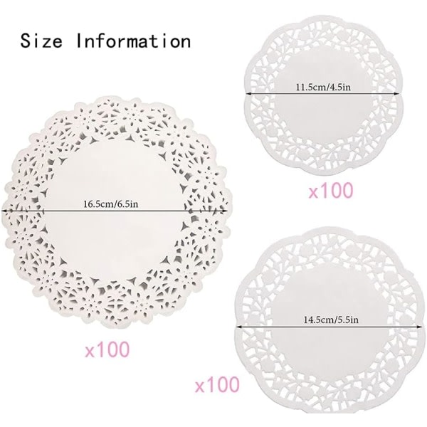 300 Sheets White Lace Paper, Cake Paper (White) — image 2