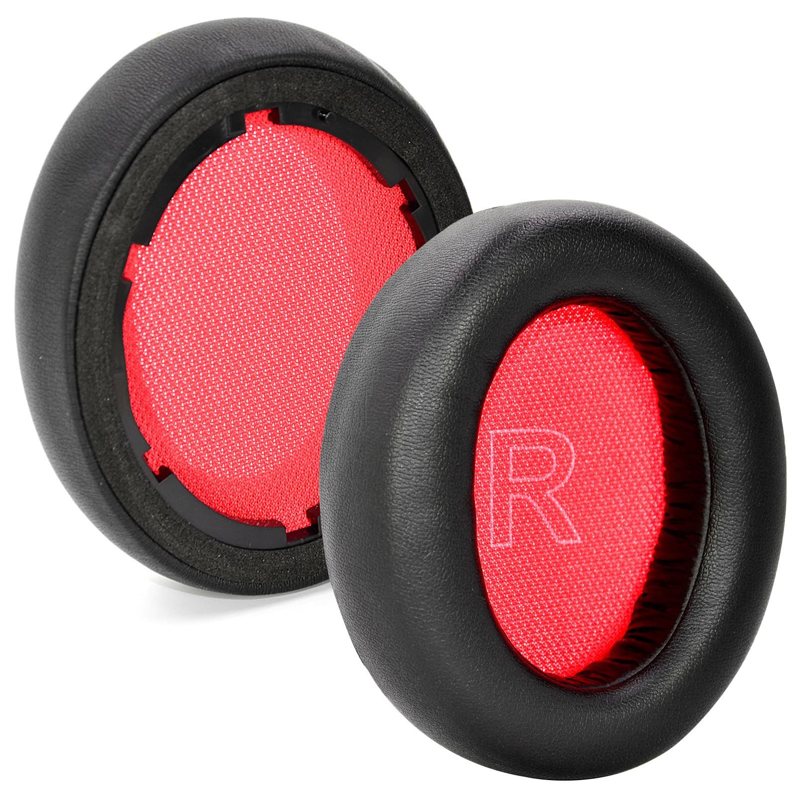 Ear Pads Replacement Ear Cushion Foam Soft Earpads Compatible with Q10 / Q10 BT/Life 2 Bluetooth Headphones Ear Cushion Black/Red
