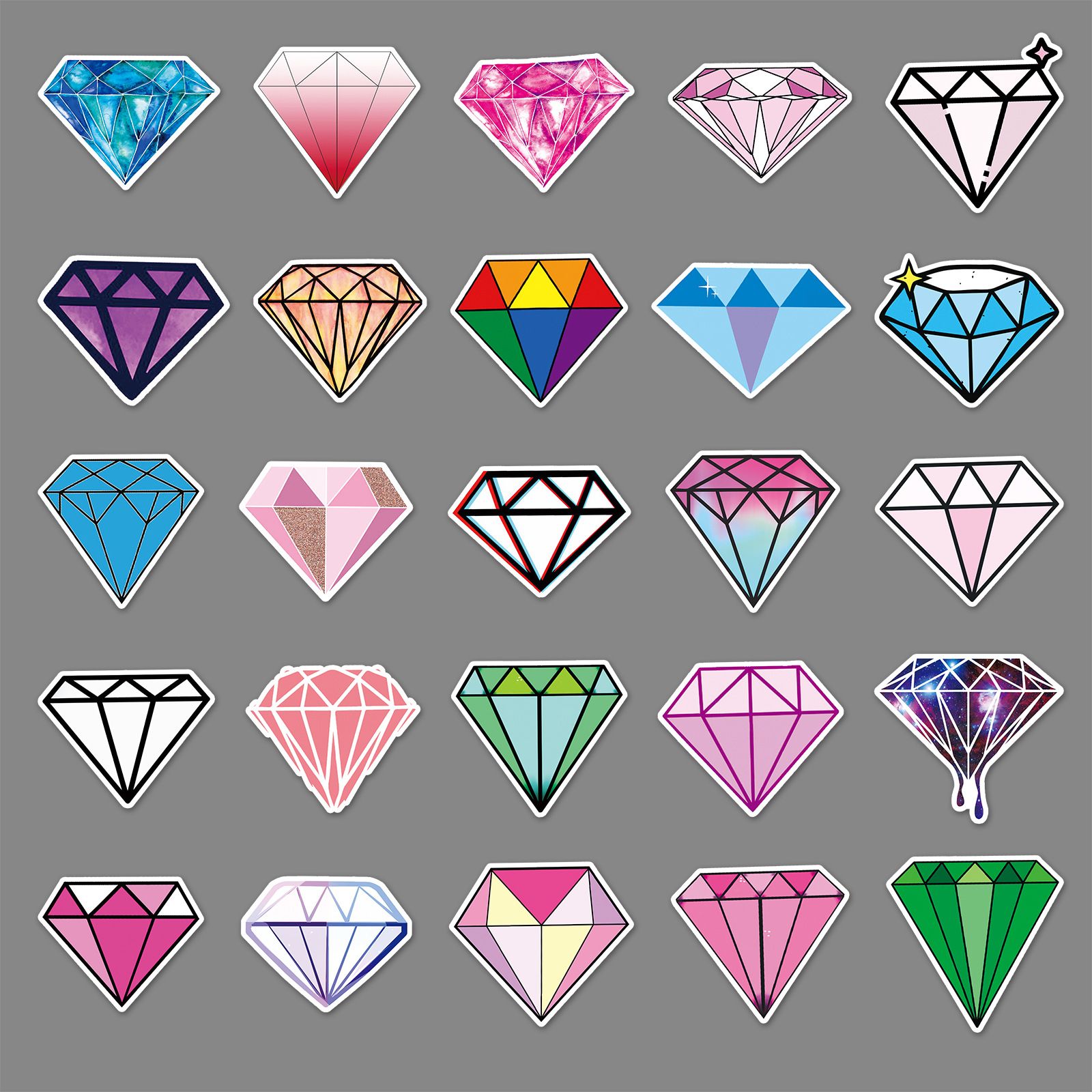 Diamond Stickers 50 Pack Cute Crystal Water Bottles Stickers-Waterproof Stickers for Skateboard,Laptop,Computer,Refrigerator,Cup — image 3