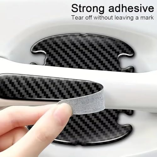 TPU Carbon Fiber Like Car Door Handle Cup Protective Sticker-8 PCS | Auto Door Paint Guard Car Door Cup Scratch Protection Films Universal Door โ image 4