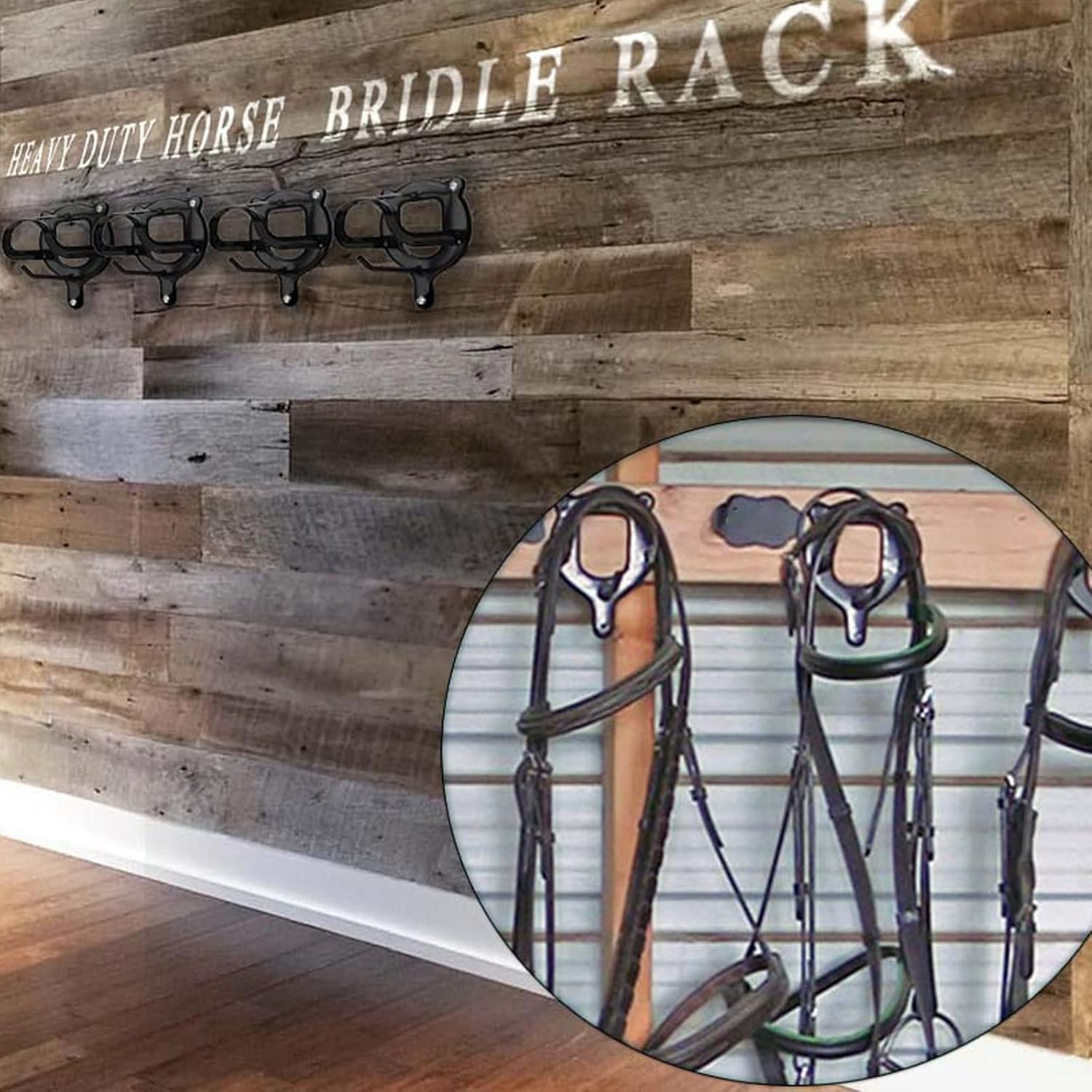 6 Counts Horse Bridle Rack Bracket Hooks Metal Halter Hanger with Tubes and Screws for Barn Supplies, Black โ image 6