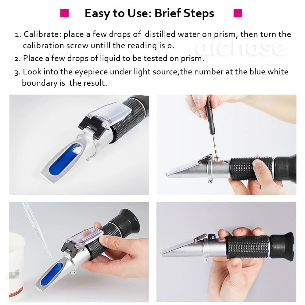 Refractometer with ATC, 0-32, Hydrometer in Wine Making, Homebrew Kit (0~32%) for Home Brew, Wine making, Agricultural โ image 4
