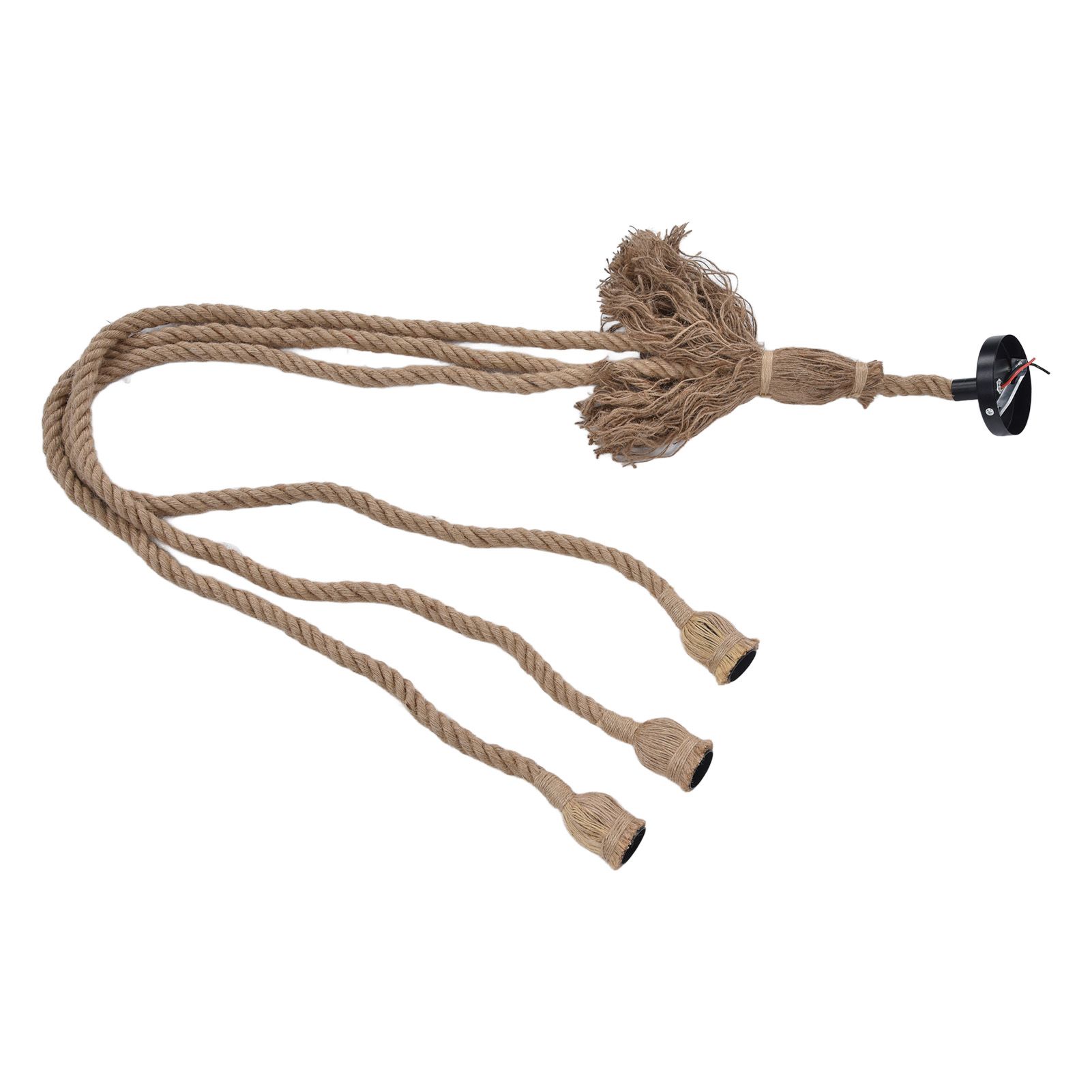 Hemp Rope Vintage Pendant Light Cord Hemp Light Cord 1.5m with 3 Bulb Base for House Decoration 85‑265V — image 6