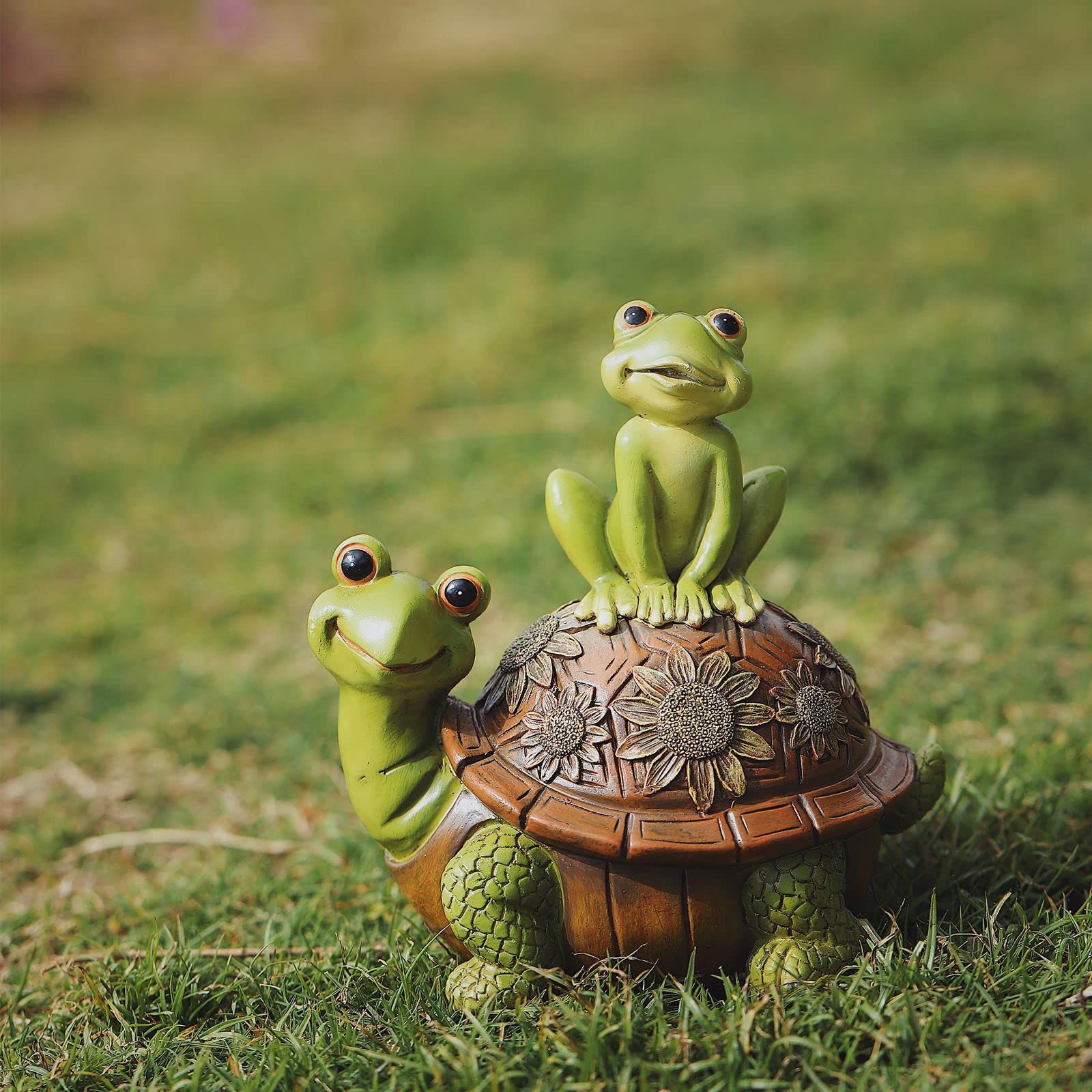 Frog Garden Statues Decor Outdoor, Resin Couple Frogs Garden Animal Statue Waterproof, Figurines for Yard Patio Lawn Decorations — image 2