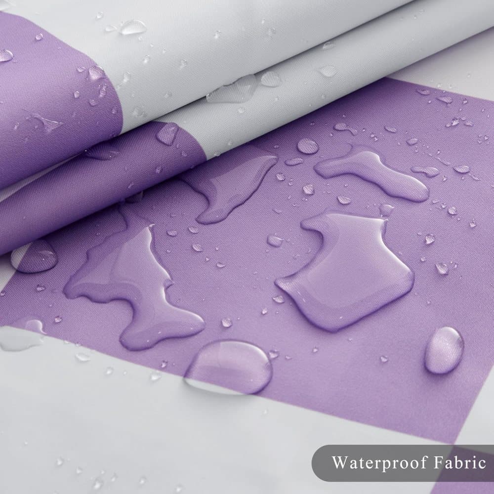 Retro Chess Pattern Checkered Shower Curtain, Purple, 180 × 180 cm — image 5