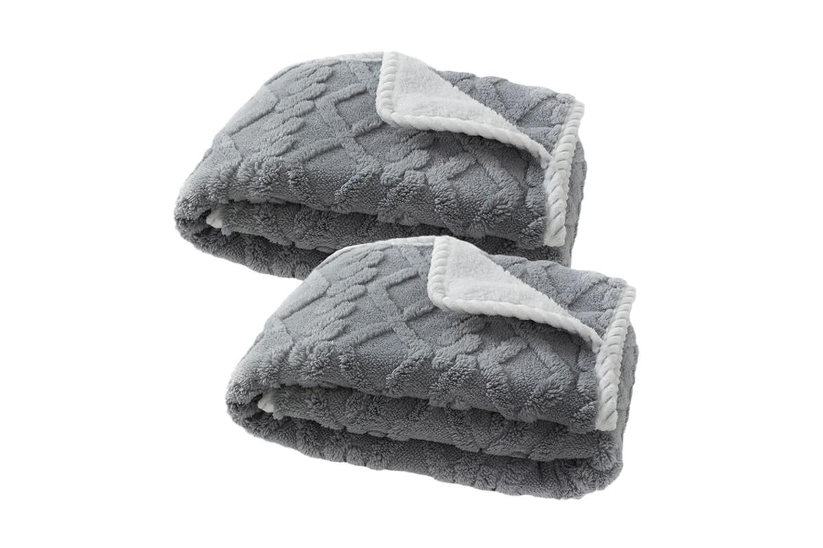2pcs Pet Blanket for Couch Protection Water Resistance Cats Dogs Blanket for Furniture Protector-Grey S — image 2