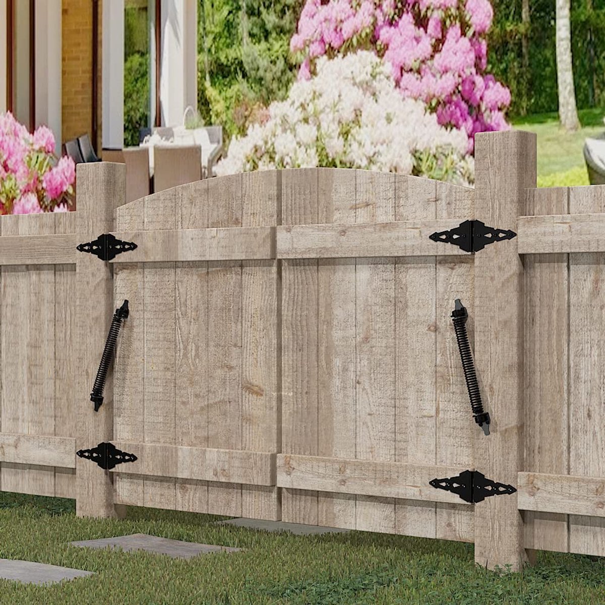 Door closers - Door spring - Gate spring - 36cm - Outdoor door closer - Gate latches - Garden gate spring - Black - Carbon steel - For wooden fences door — image 5