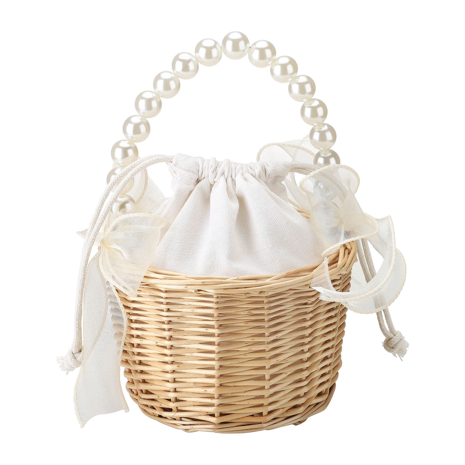 Wedding Ceremony Ring Pillow Flower Basket Portable Burlap Bowknot Vintage Wedding Basket โ image 6