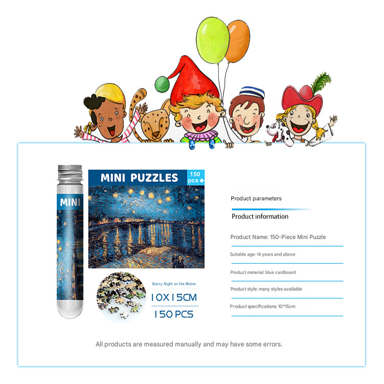 2 PCS 150-Piece Mini Puzzle in Reusable Tube – Compact Jigsaw for Home or Travel, Frame Not Included(137-Aegean Sea) — image 2
