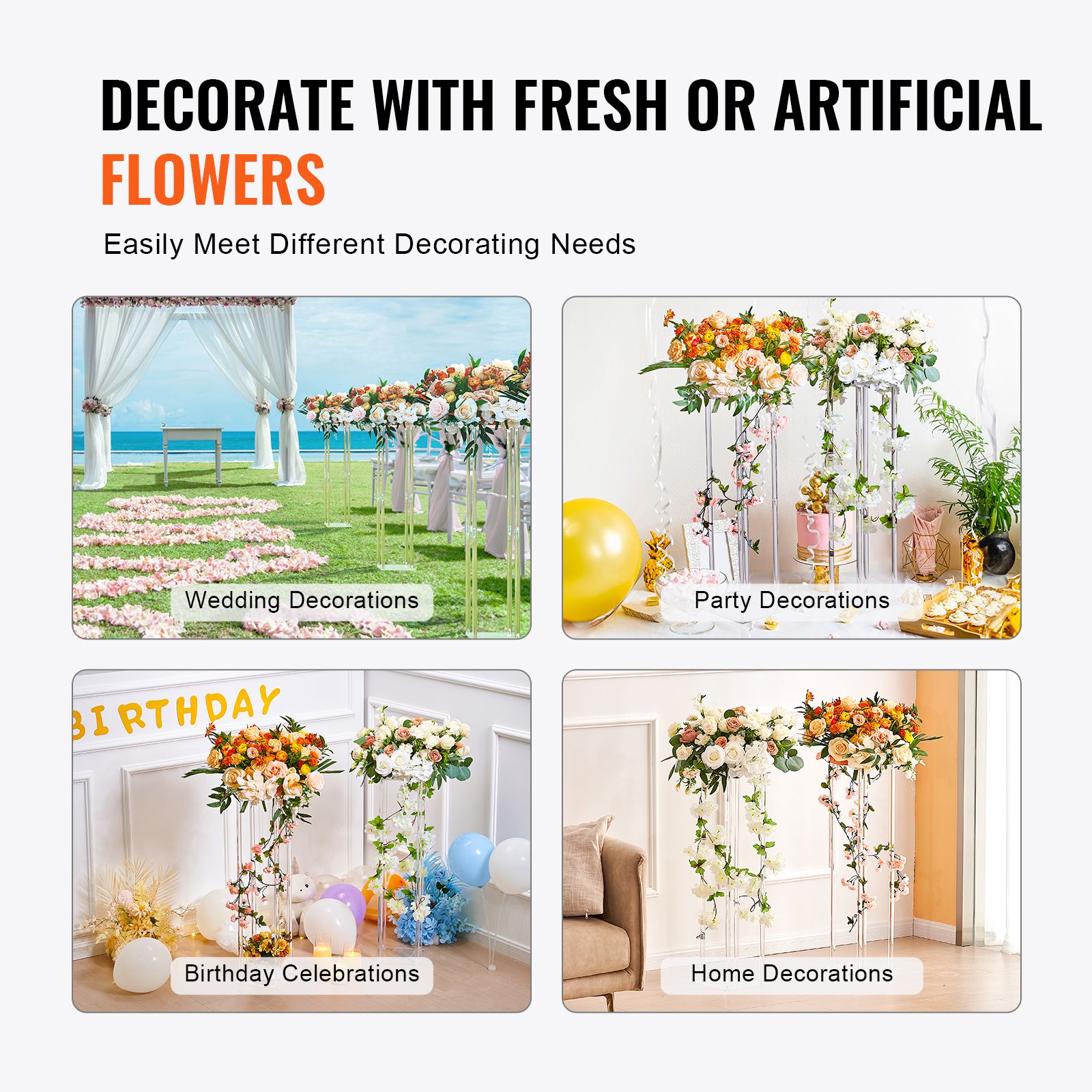 2PCS 31.5inch/80cm High Wedding Flower Stand, With Acrylic Laminate,Acrylic Vase Column Geometric Centerpiece Stands, Floral Display Rack for T-Stage Events — image 6