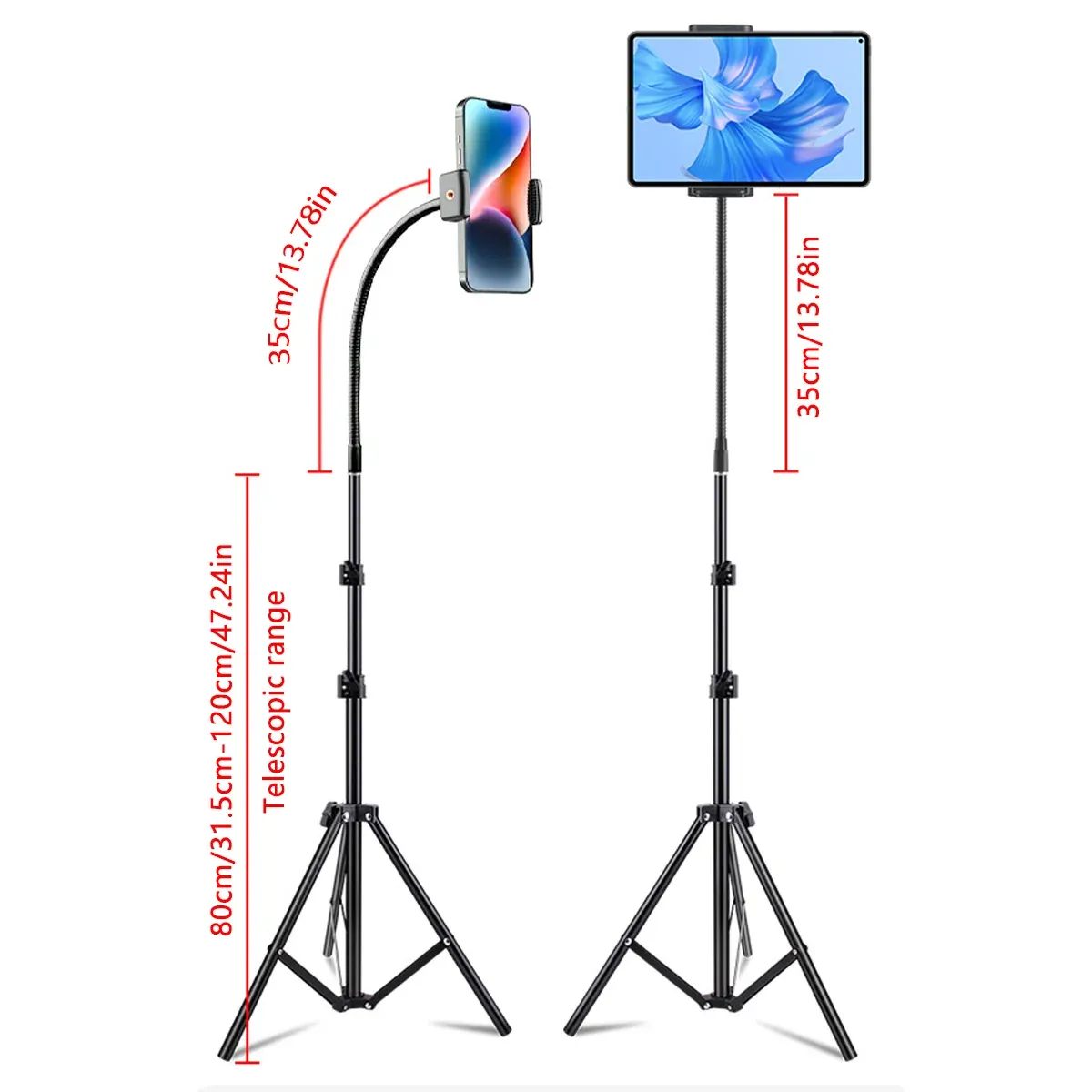 Tripod with Hose Adjustable Height Stable Stand for Live Streaming Photography — image 3