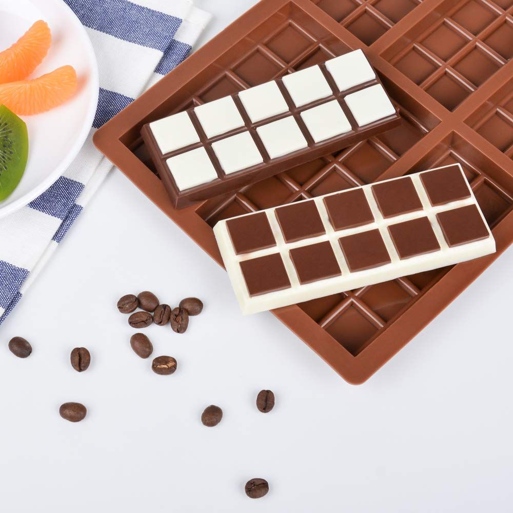 Chocolate Bar Molds - Silicone Break Apart Protein and Engery Bar Candy Chocolate Molds Pack of 2 food grade silicone — image 5